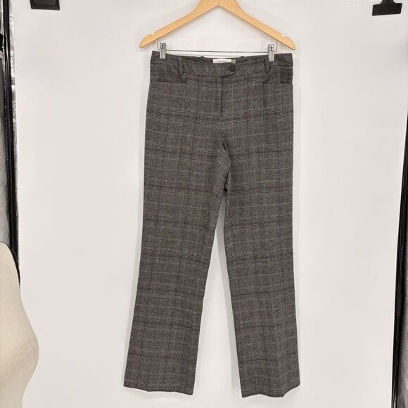Calvin Klein Modern Fit Plaid Trousers Dress Pants Gray Size 4 - Picture 4 of 11